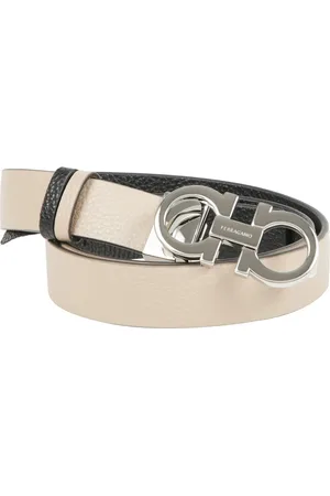 Salvatore Ferragamo Akcesoria, Kobieta, Beżowy, 95 CM, Odwracalny Regulowany Pasek z Klamrą Gancini