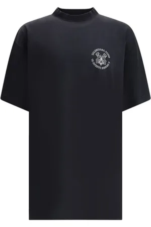 Balenciaga Koszulki, Mężczyzna, Czarny, M, Bawełna, Koszulka oversize z kontrastowym logo