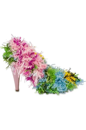 Moschino Buty, Kobieta, Wielobarwność, 39 EU, Kolorowe Flower Power Pump Buty