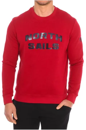 North Sails Bluzy, Mężczyzna, Czerwony, L, Nylon, Żakardowy Sweter z Okrągłym Dekoltem