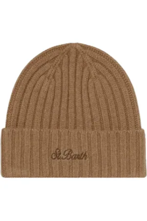 MC2 SAINT BARTH Akcesoria, Mężczyzna, brązowy, ONE SIZE, Wyhaftowany beanie w kolorze wielbłądziej