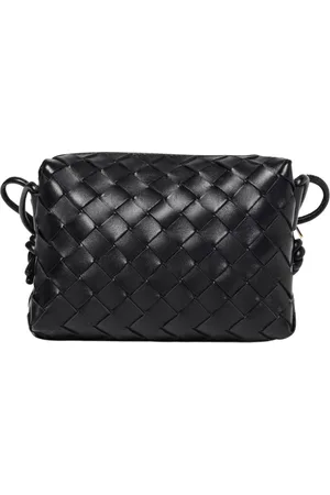 Bottega Veneta Torebki, Kobieta, Czarny, ONE SIZE, Czarna Skórzana Mini Torba