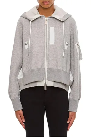 SACAI Bluzy, Kobieta, Szary, M, Szara Bluza z Zamkiem
