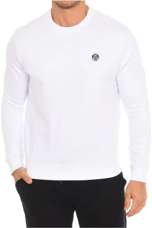 North Sails Bluzy, Mężczyzna, Biały, L, Bawełna, Bluza z okrągłym dekoltem