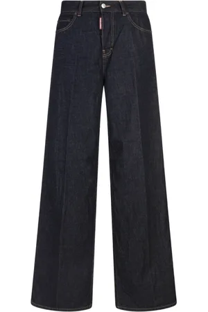 Dsquared2 Spodnie, Kobieta, Niebieski, 2XS, Niebieskie Letnie Miłośnicy Ciemny Płukanie