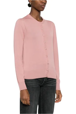 Dolce & Gabbana Swetry, Kobieta, Różowy, XS, Miękki Sweter Rozpinany w Kolorku