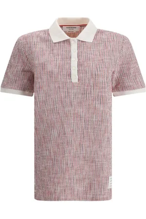 Thom Browne Koszulki, Kobieta, Różowy, S, Paski Polo Mini Sukienka