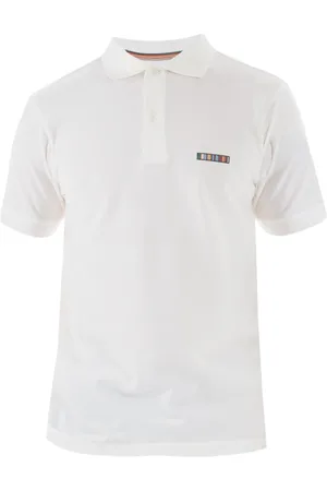 Paul Smith Koszulki, Mężczyzna, Biały, XL, Bawełna, Klasyczny Polo z Wielopaskowym Haftem
