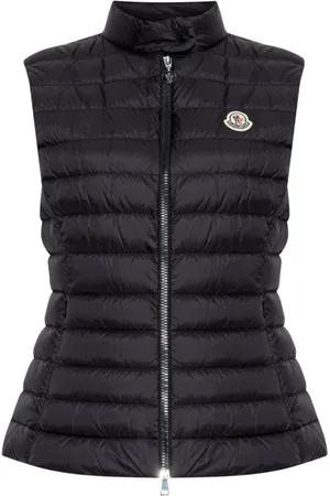 Moncler Kurtki, Mężczyzna, Czarny, XL, Czarny Damski Kamizelka Bez Rękawów