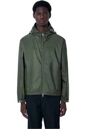 Moncler Kurtki, Mężczyzna, Zielony, 2XL, Lekka Wodoodporna Kurtka z Kapturem
