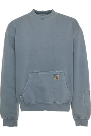 Carhartt Bluzy, Mężczyzna, Niebieski, S, Pigmentowo farbowany Oversized Fit