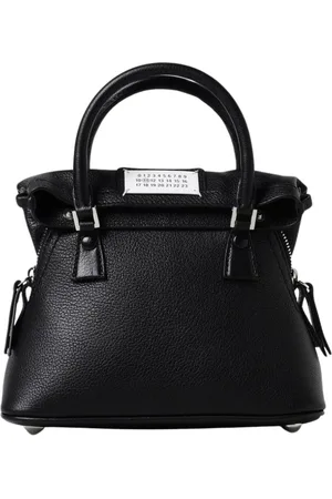 Maison Margiela Torebki, Mężczyzna, Czarny, ONE SIZE, Czarna Skórzana Mini Torba