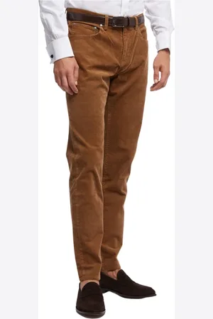 Brooks Brothers Spodnie, Mężczyzna, brązowy, W36, Bawełna, Spodnie Milano Slim Fit