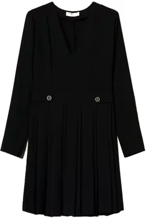 Twin-Set Sukienki, Kobieta, Czarny, M, Elegancka Czarna Sukienka dla Kobiet