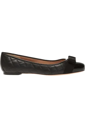 Salvatore Ferragamo Buty, Kobieta, Czarny, 35 1/2 EU, Skóra, Baletki pikowane Varina