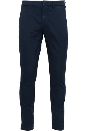 FAY Spodnie, Mężczyzna, Niebieski, W35, Niebieskie Bawełniane Spodnie Slim Fit