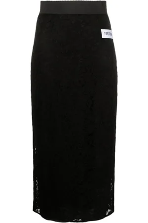 Dolce & Gabbana Spódnice, Kobieta, Czarny, XS, Monochromatyczna Spódnica Ołówkowa z Detalem
