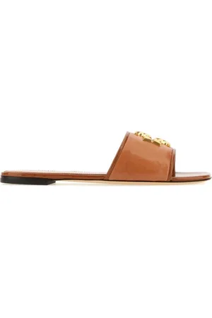 Tory Burch Buty, Kobieta, brązowy, 38 1/2 EU, Skóra, Klapki Eleanor