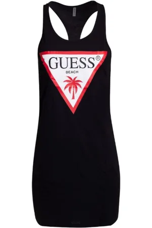 Guess Sukienki, Kobieta, Czarny, XL, Sukienka Donna Logo Tank Top