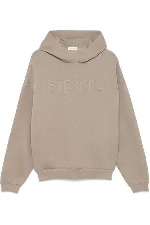 FEAR OF GOD Bluzy, Mężczyzna, Beżowy, M, Beżowy Sweter Eternal z tłoczonym logo