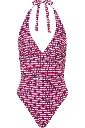 Moschino Stroje kąpielowe, Kobieta, Czerwony, XL, Poliester, Niebieski Kostium Geometryczny