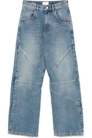 AMISH Jeansy, Kobieta, Niebieski, W28, Denim, Niebieskie Dżinsowe Spodnie z Panelem