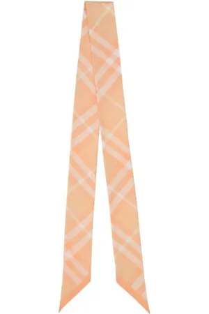 Burberry Akcesoria, Kobieta, Beżowy, ONE SIZE, Ikoniczny Jedwabny Szal w Kratę