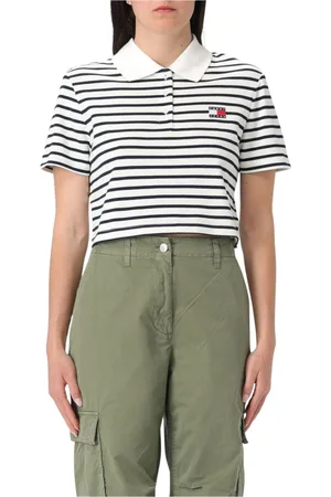 Tommy Hilfiger Koszulki, Kobieta, Biały, M, Klasyczny Polo Shirt z Haftowanym Logo