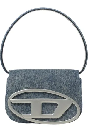 Diesel Torebki, Kobieta, Niebieski, ONE SIZE, Denim, Stylowa Torebka na Ramię z Denimu Metalowe Logo