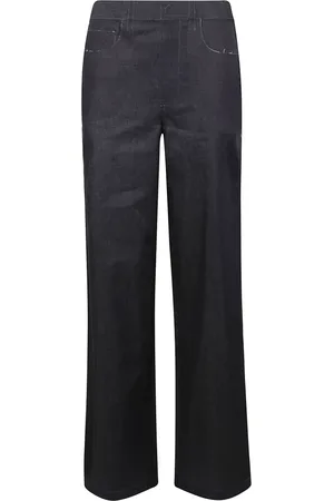Marni Jeansy, Kobieta, Czarny, S, Denim, Spodnie z szerokimi nogawkami i kontrastowymi szwami