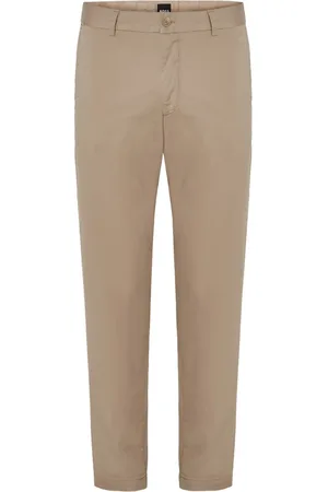 HUGO BOSS Spodnie, Mężczyzna, Beżowy, XL, Beżowe Spodnie Chino