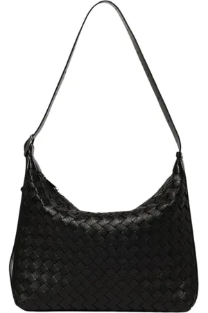 Bottega Veneta Torebki, Kobieta, Czarny, ONE SIZE, Czarna Skórzana Torba Intrecciato