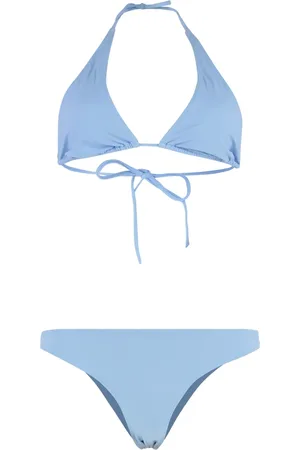 Lido Stroje kąpielowe, Kobieta, Niebieski, S, Komplet Bikini z Trójkątnym Biustonoszem