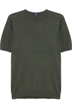 BARBA Koszulki, Mężczyzna, Zielony, XL, Luksusowy Jedwabny T-shirt Wyprodukowany we Włoszech