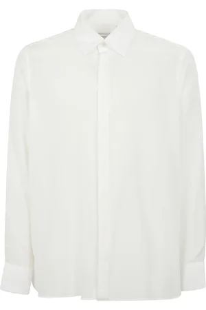 LANEUS Koszule, Mężczyzna, Biały, 2XL, Jedwabna Bluzka Crepe de Chine