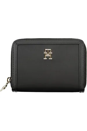 Tommy Hilfiger Akcesoria, Kobieta, Czarny, ONE SIZE, Poliester, Elegancki portfel z zamkiem blyskawicznym i duza iloscia miejsca