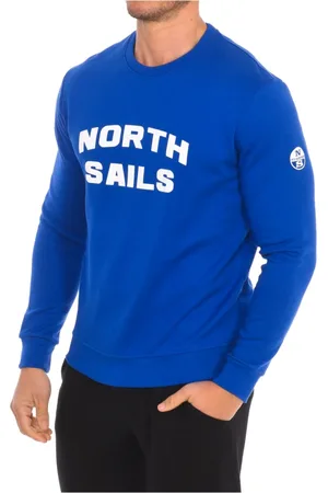 North Sails Bluzy, Mężczyzna, Niebieski, S, Nylon, Żakardowy Sweter z Okrągłym Dekoltem