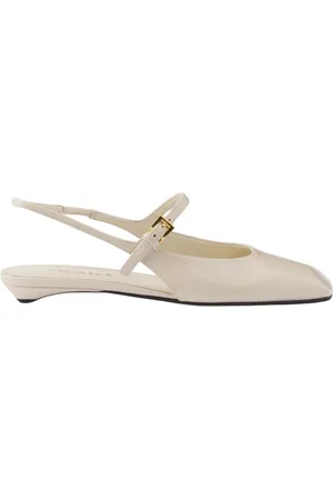 Prada Buty, Kobieta, Beżowy, 39 EU, Eleganckie Skórzane Buty w Stylowym Designie