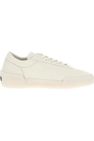 FEAR OF GOD Buty, Mężczyzna, Beżowy, 45 EU, Minimalistyczne Skórzane Sneakersy z Ikonicznym Monogramem