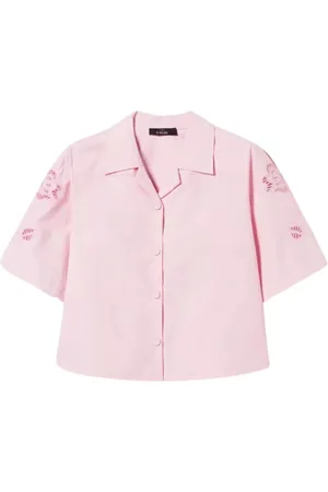 Twin-Set Bluzki, Kobieta, Różowy, XS, Różowa Koszula Cropped Kolekcja Actitude Revive