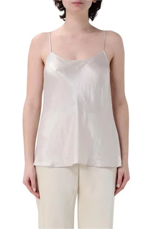 Vince Koszulki, Kobieta, Beżowy, L, Champagne Jedwabny Top Cami