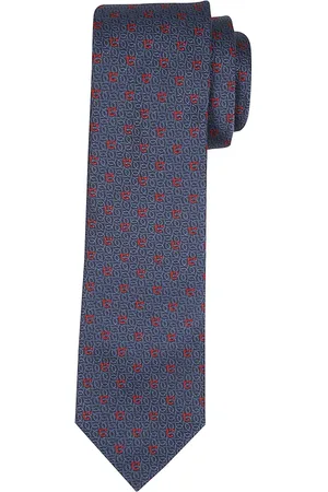 Salvatore Ferragamo Akcesoria, Mężczyzna, Niebieski, ONE SIZE, Jedwabny Krawat z Dżakardu