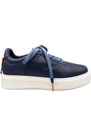 Barracuda Buty, Kobieta, Niebieski, 40 EU, Skóra, Niebieskie Sneakersy Jimbo z Kolorowymi Szczegółami