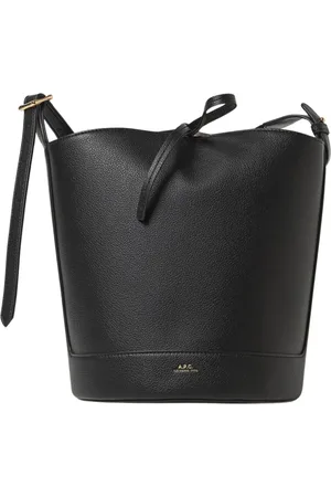 A.P.C. Torebki, Kobieta, Czarny, ONE SIZE, Czarna Skórzana Torba Wiaderko