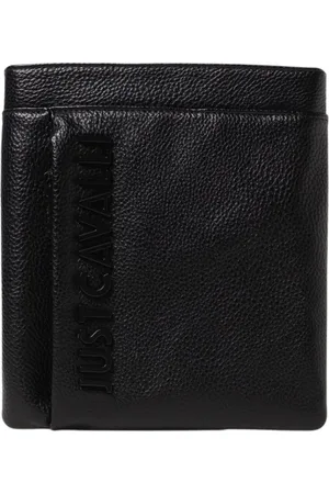 Roberto Cavalli Torebki, Mężczyzna, Czarny, ONE SIZE, Czarna Skórzana Torba na Ramię