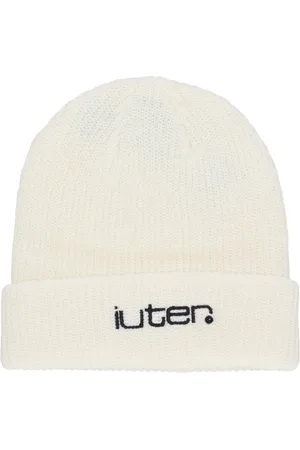 IUTER Akcesoria, unisex, Biały, ONE SIZE, Biała Czapka Beanie w Kratę