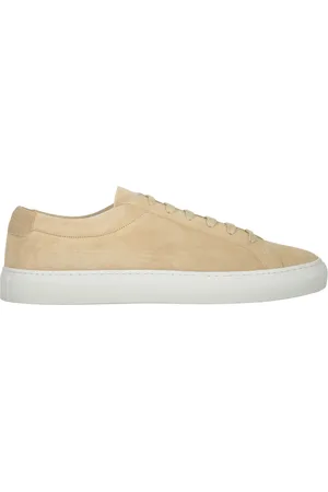 MOORER Buty, Mężczyzna, Beżowy, 41 EU, Suede Sneakers Okrągły Nosek Calf Rubber