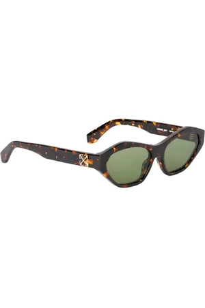 OFF-WHITE Akcesoria, Kobieta, brązowy, 56 MM, Okulary przeciwsłoneczne Havana Green