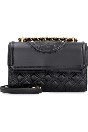 Tory Burch Torebki, Kobieta, Czarny, ONE SIZE, Skóra, Mała torebka na ramię Fleming Convertible