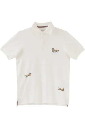 Paul Smith Koszulki, Mężczyzna, Biały, S, Polo z nadrukiem leoparda w białym